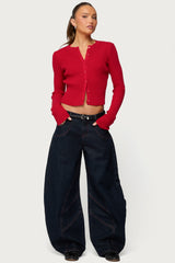 Double Pocket Low Rise Barrel Leg Jeans