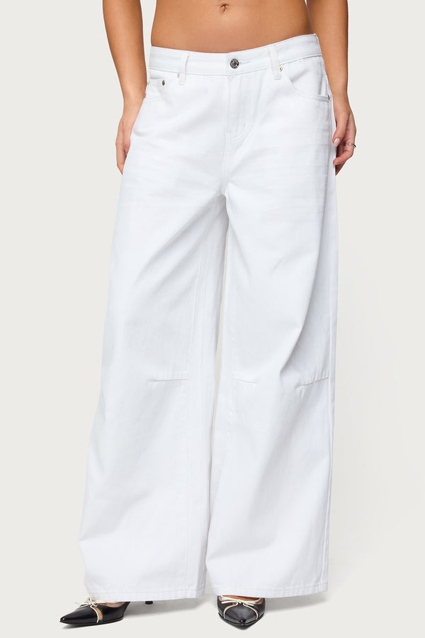 Skater Girl Washed Low Rise Baggy Jeans view 2