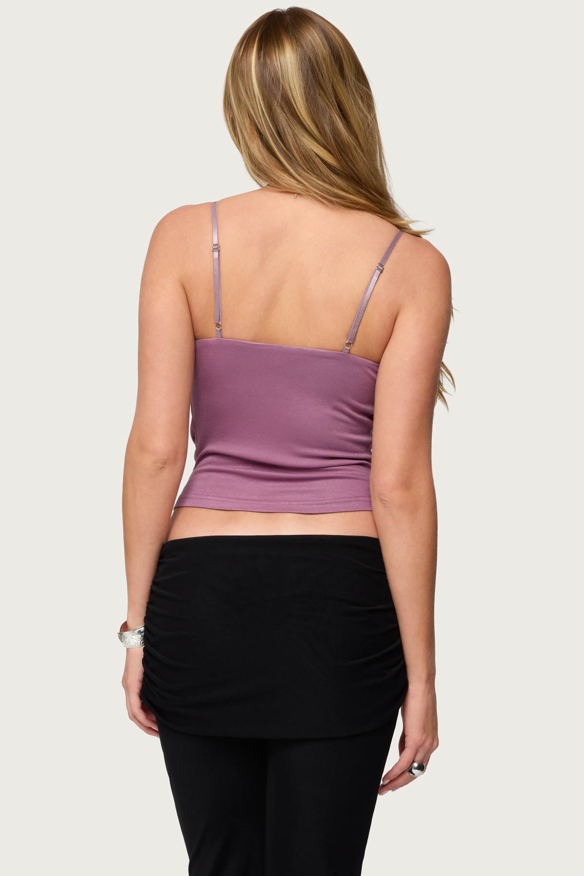 Layered Bra Cowl Neck Top