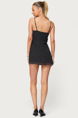Petite Polka Dot Cupped Chiffon Mini Dress