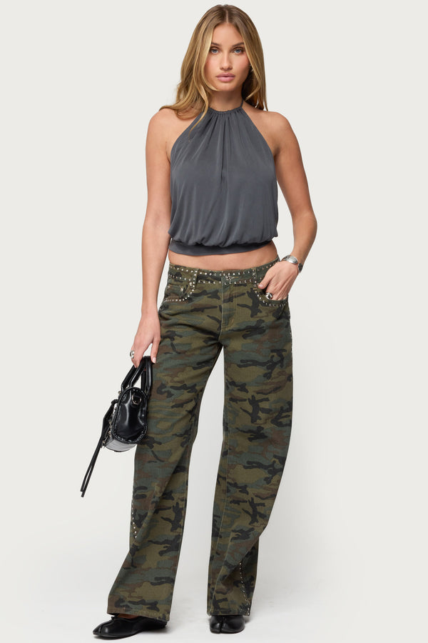 Kammy Draped Backless Halter Top view 2