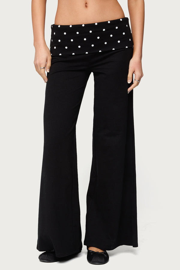 Petite Reeva Polka Dot Foldover Pants view 2