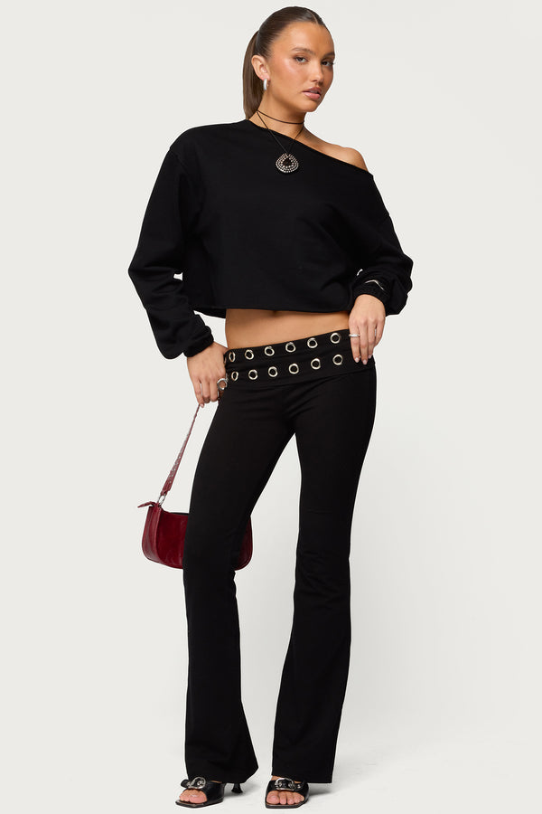 Nairobi Grommet Foldover Flared Leggings view 1
