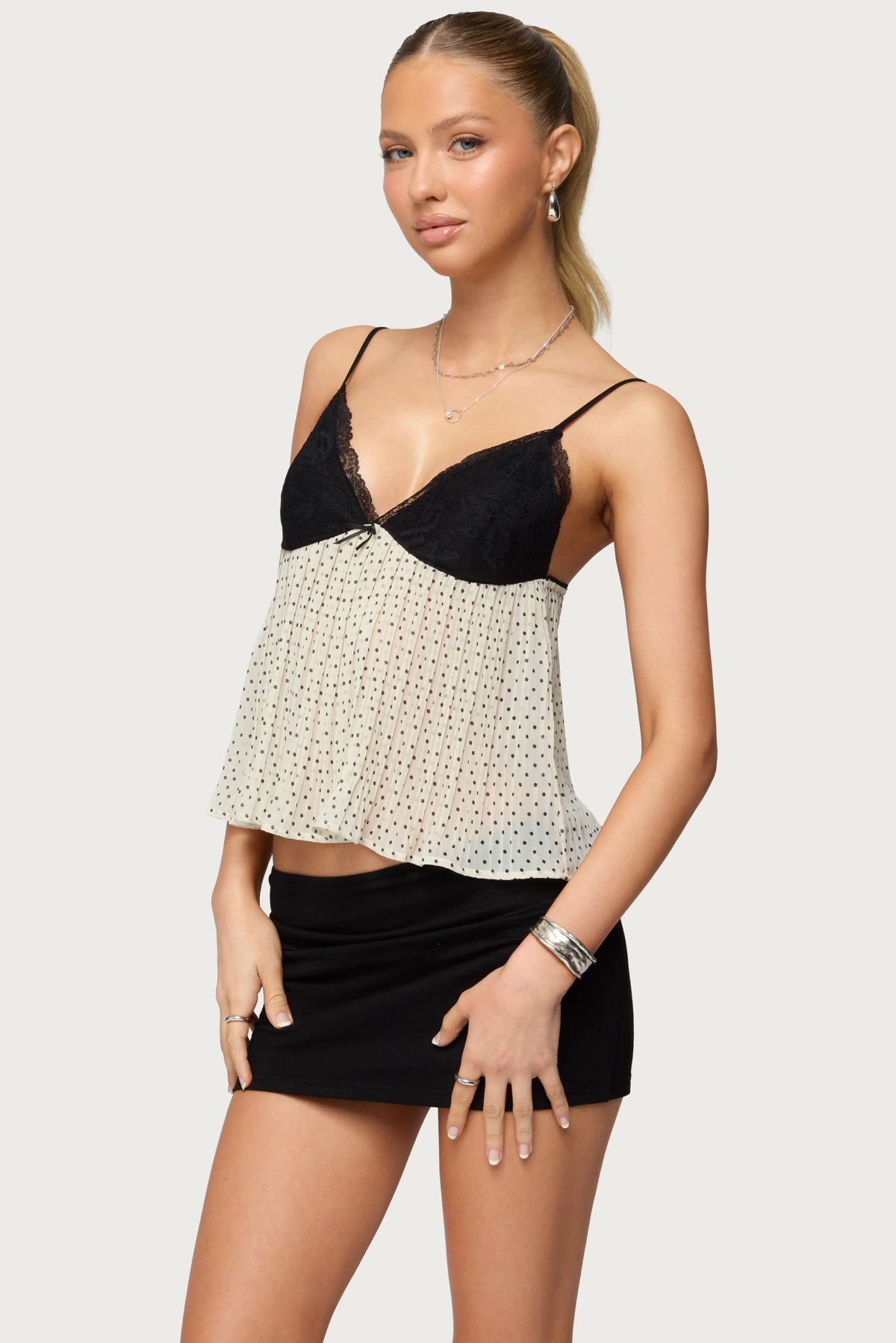 Rhian Lacey Pleated Babydoll Top