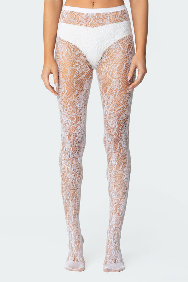 Lacey Fishnet Tights view 1