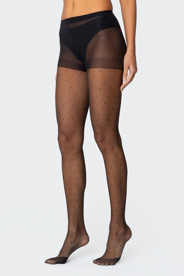 Sheer Polka Dot Tights view 2