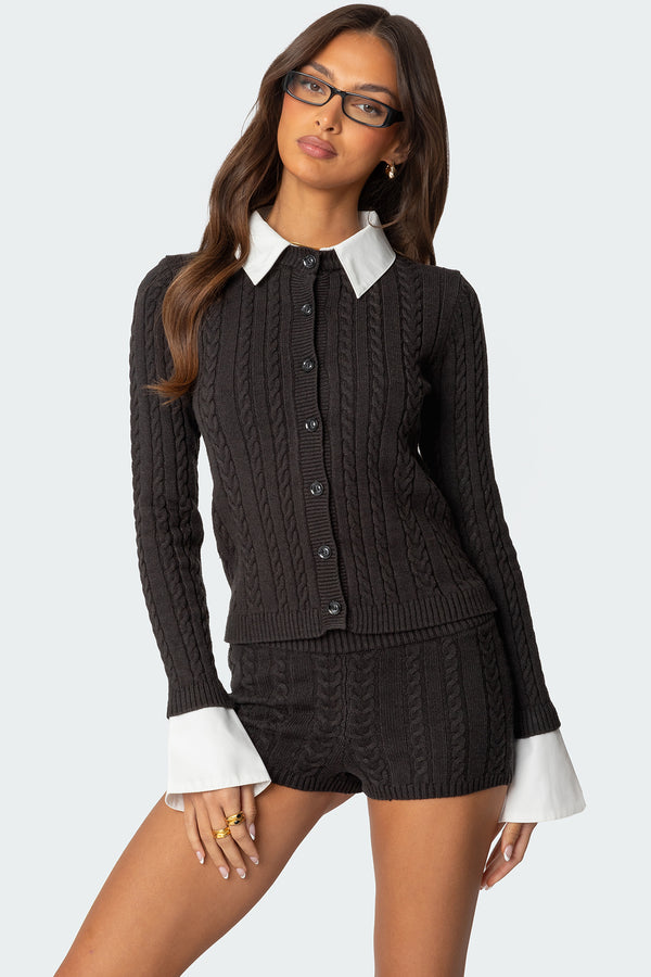 Avey Detachable Cuff & Collar Cardigan view 1