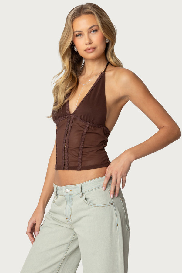 Lucie Lacey Mesh Halter Top view 2