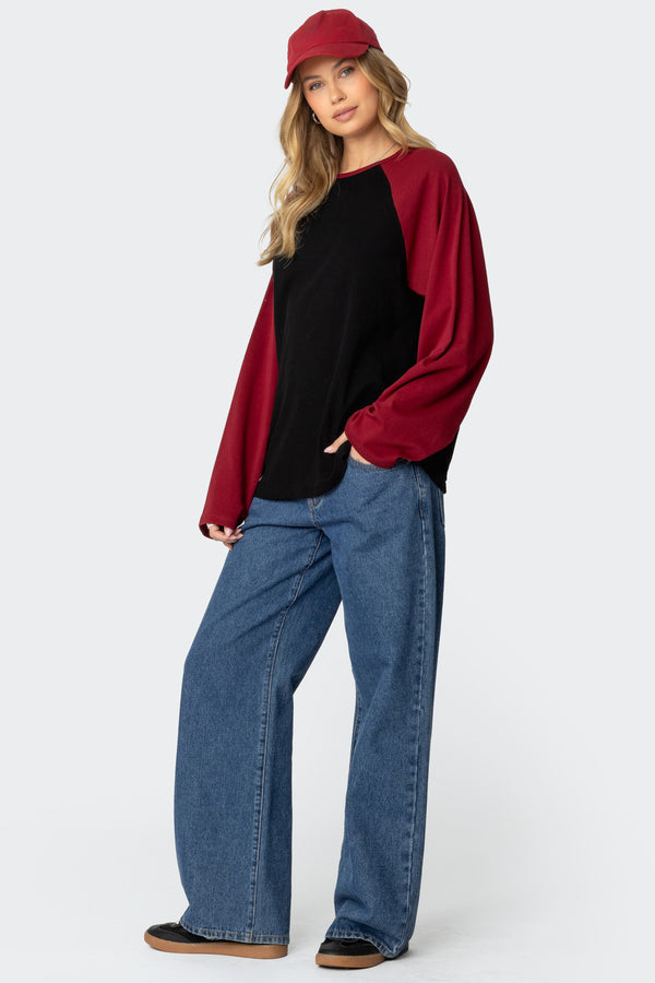 Oversized Raglan Long Sleeve T Shirt view 2
