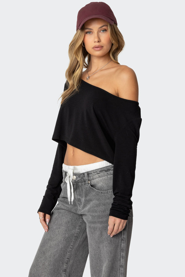 Cropped Off Shoulder Top view 1