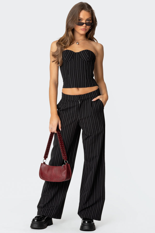 Aliza Strapless Pinstripe Corset view 2
