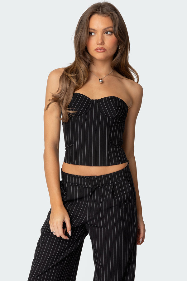 Aliza Strapless Pinstripe Corset view 1