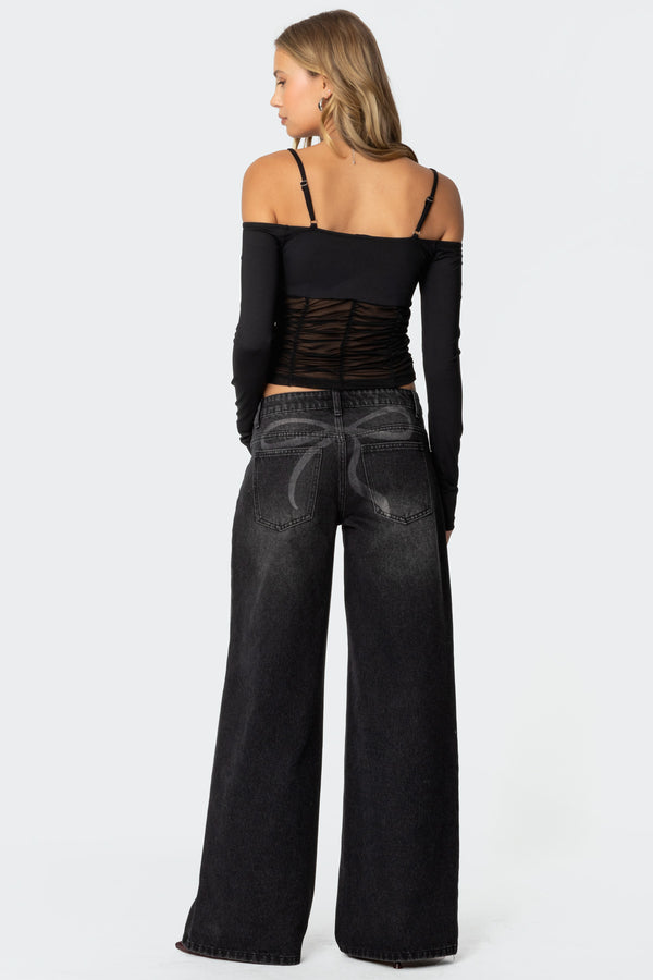 Vyxen Vintage Washed Low Rise Baggy Jeans view 1