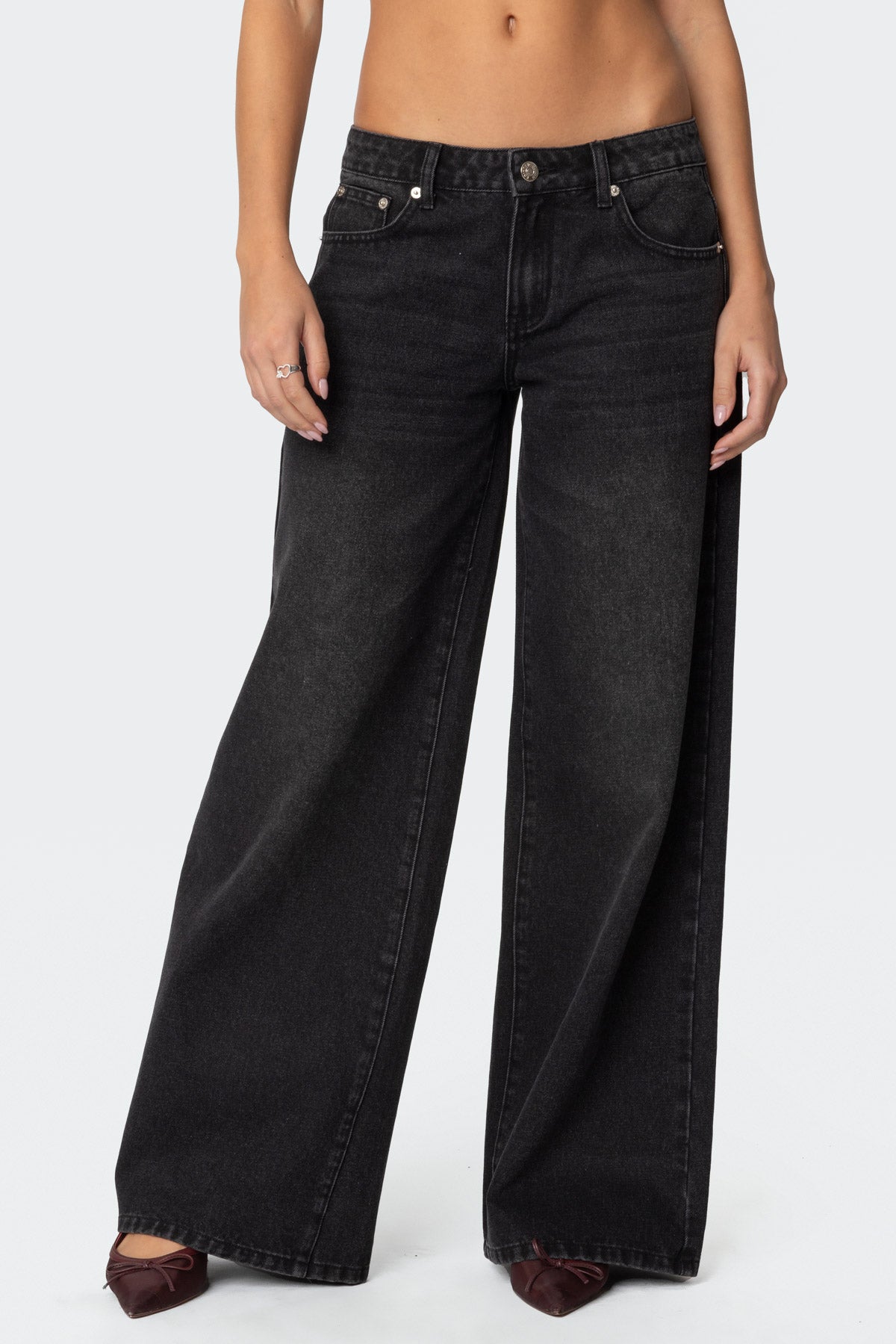 Vyxen Vintage Washed Low Rise Baggy Jeans