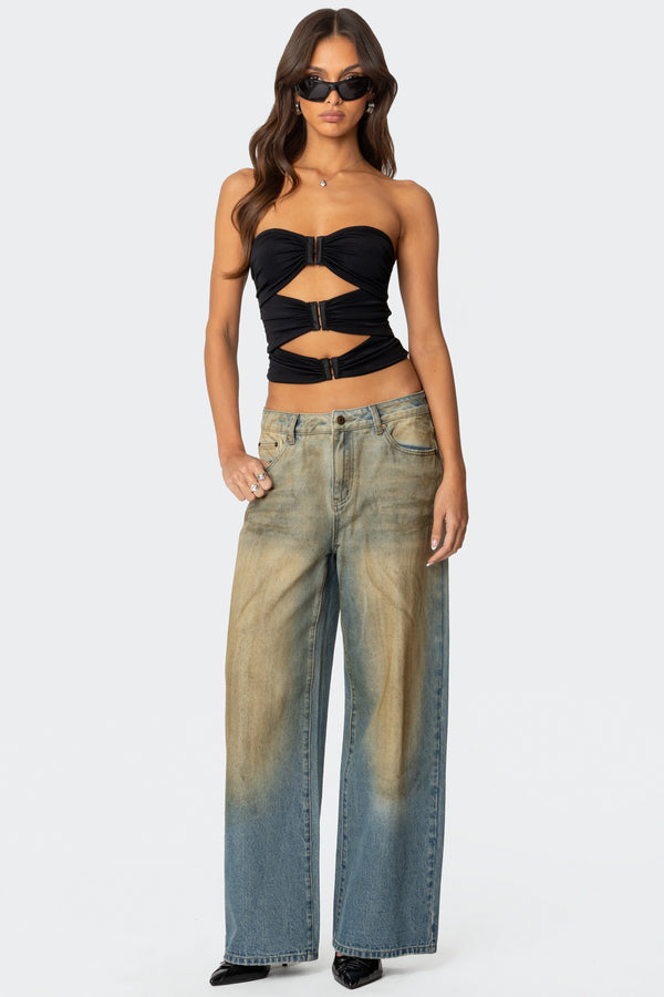 Ariella Cut Out Strapless Top view 2