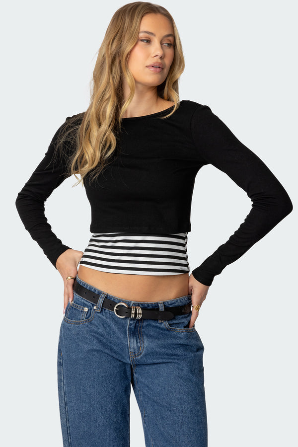 Shania Layered Striped Top view 1