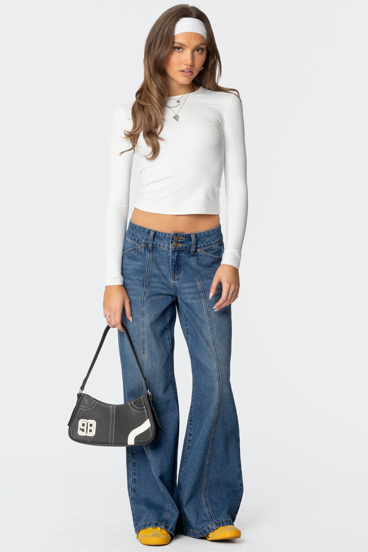 Charlie Panel Stitch Low Rise Bootcut Jeans