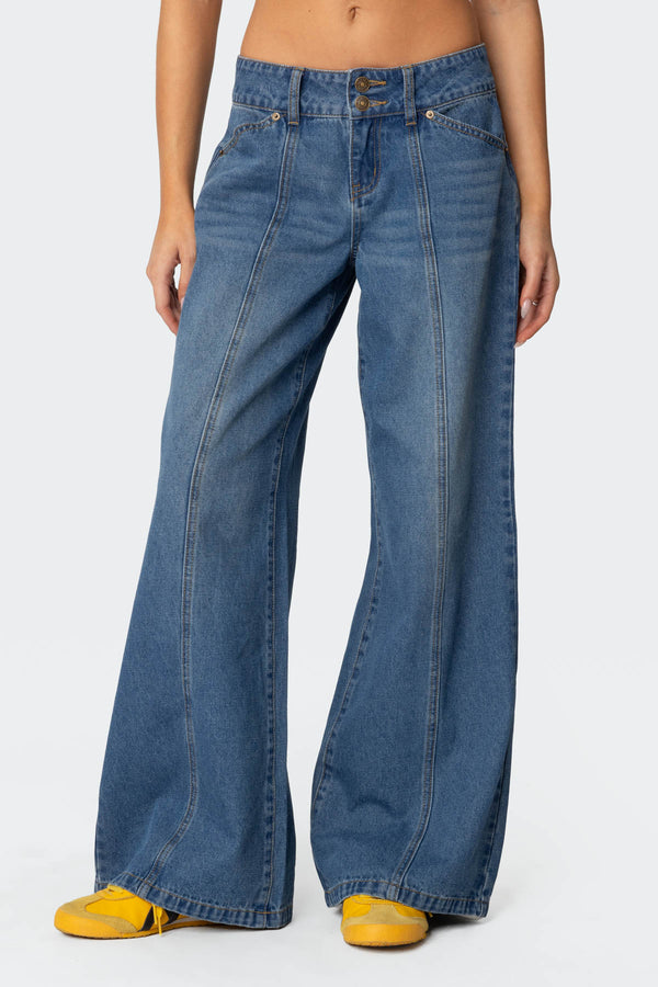 Charlie Panel Stitch Low Rise Bootcut Jeans view 2