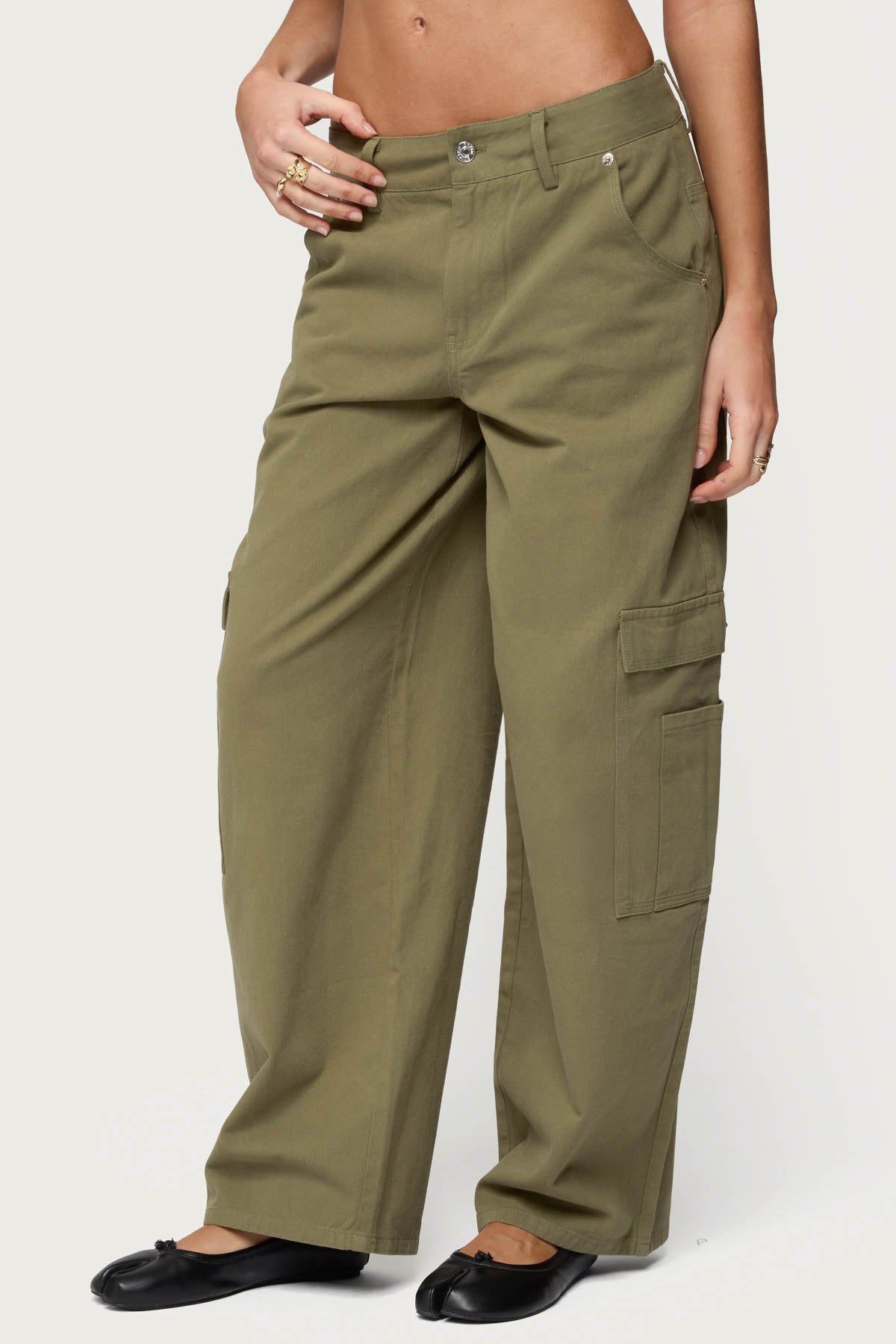 Jadah Low Rise Baggy Cargo Pants