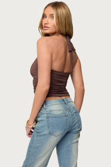 Anael Ruched Halter Top