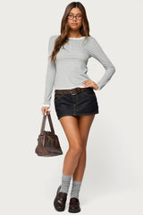 Contrast Layered Look Henley Top
