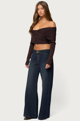 Paulina Off Shoulder Wrap Sweater
