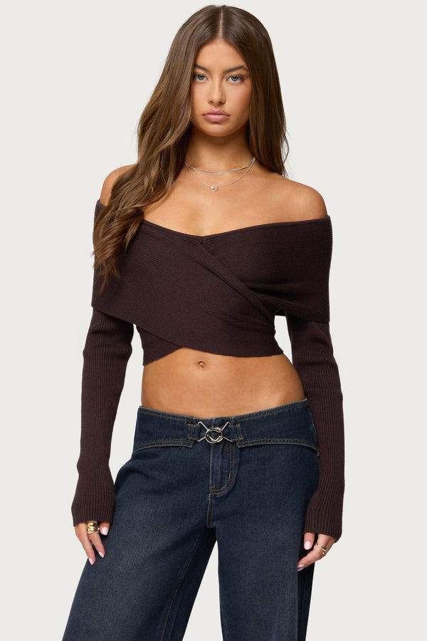 Paulina Off Shoulder Wrap Sweater view 1