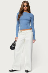 Loria Striped Boat Neck Top
