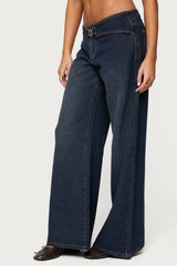 Briah Belted Low Rise Wide Leg Jeans
