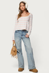 Lockie Striped Knit Babydoll Top