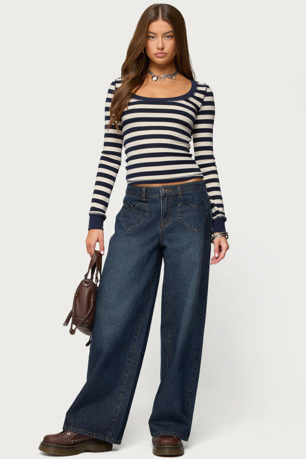 Rainey Striped Long Sleeve Top view 2