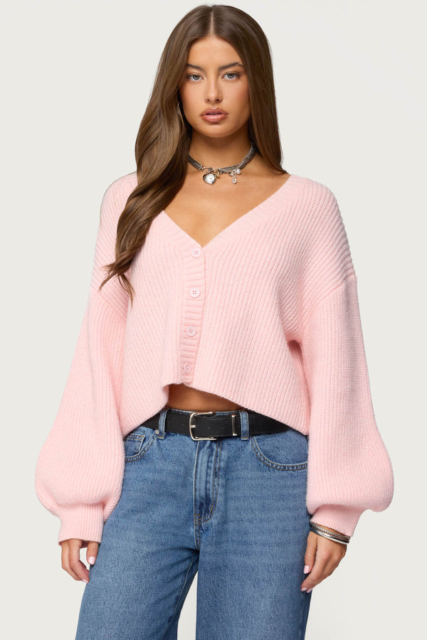 Sabrina Chunky Knit Cropped Cardigan view 1