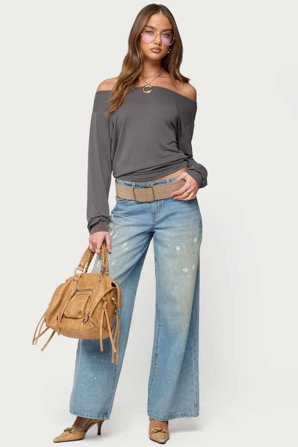 Nannie Off Shoulder Oversized Top view 2
