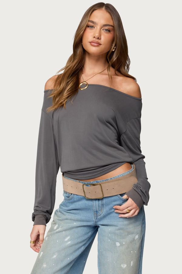 Nannie Off Shoulder Oversized Top view 1