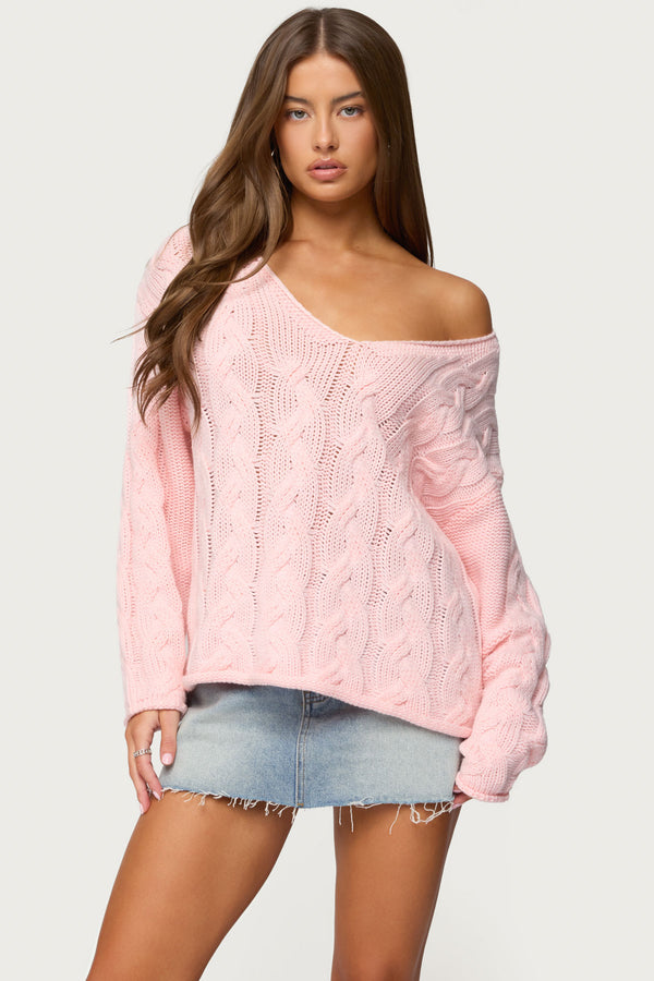 Inga Oversized Cable Knit Sweater view 1