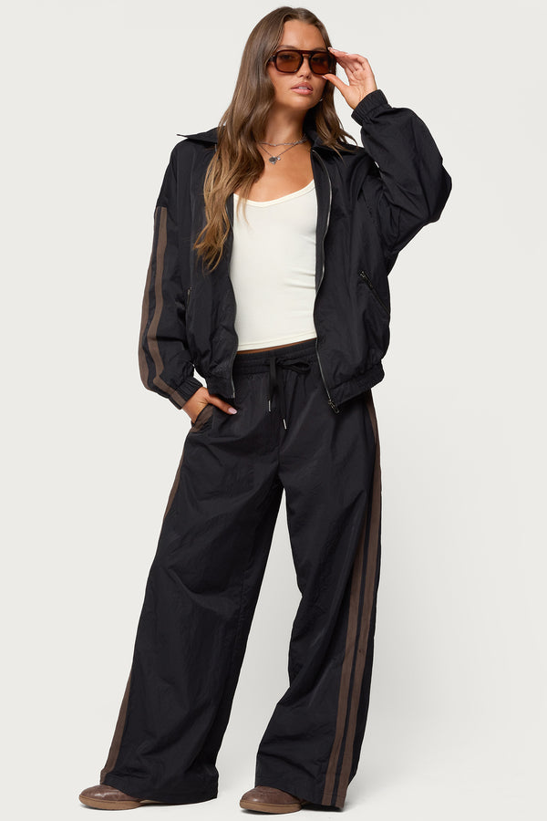 Kieran Stripey Nylon Track Pants view 1