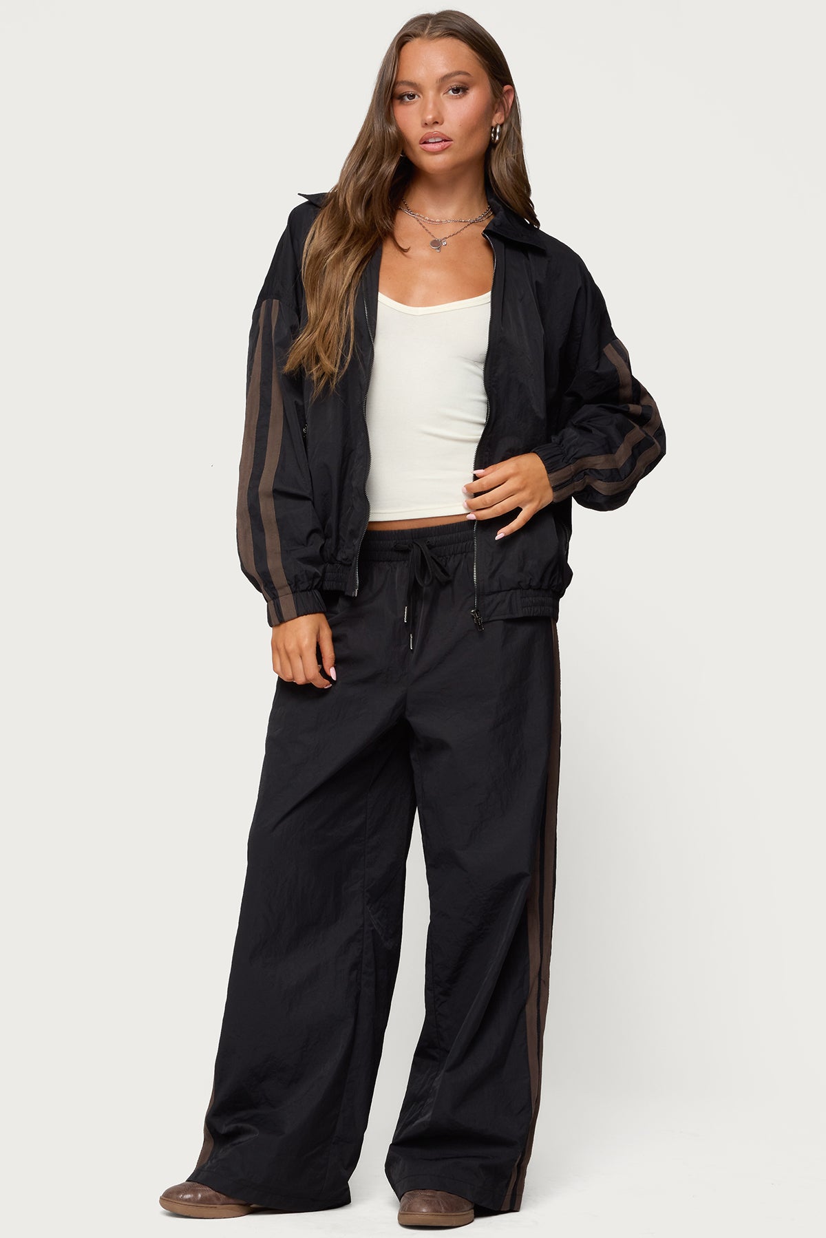 Kieran Stripey Nylon Track Pants
