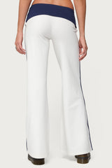 8 Contrast Fold Over Wide Leg Pants