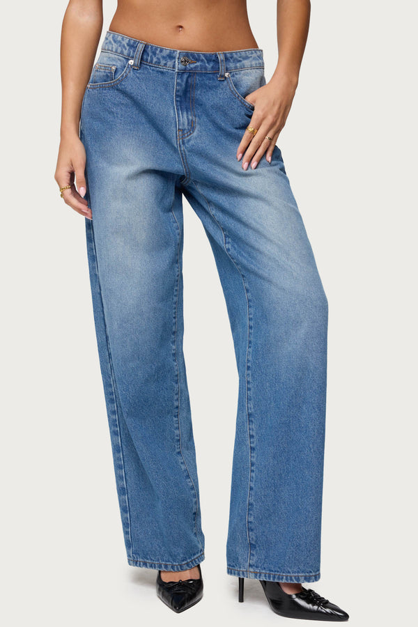 Rorie Mid Rise Straight Leg Jeans view 2