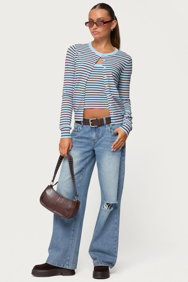 Dutton Distressed Low Rise Baggy Jeans view 1