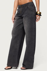 Aliyah Zip Low Rise Baggy Jeans