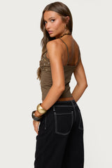 Nora Buttons V Neck Tank Top