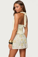 Kez Belted Knit Halter Top