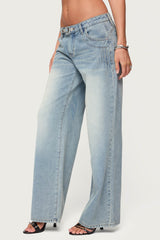 Celia Washed Low Rise Baggy Jeans