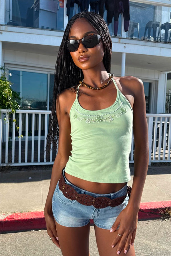 Jeannie Beaded Halter Top view 1