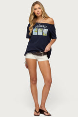Hawaiian Babe Off Shoulder T Shirt