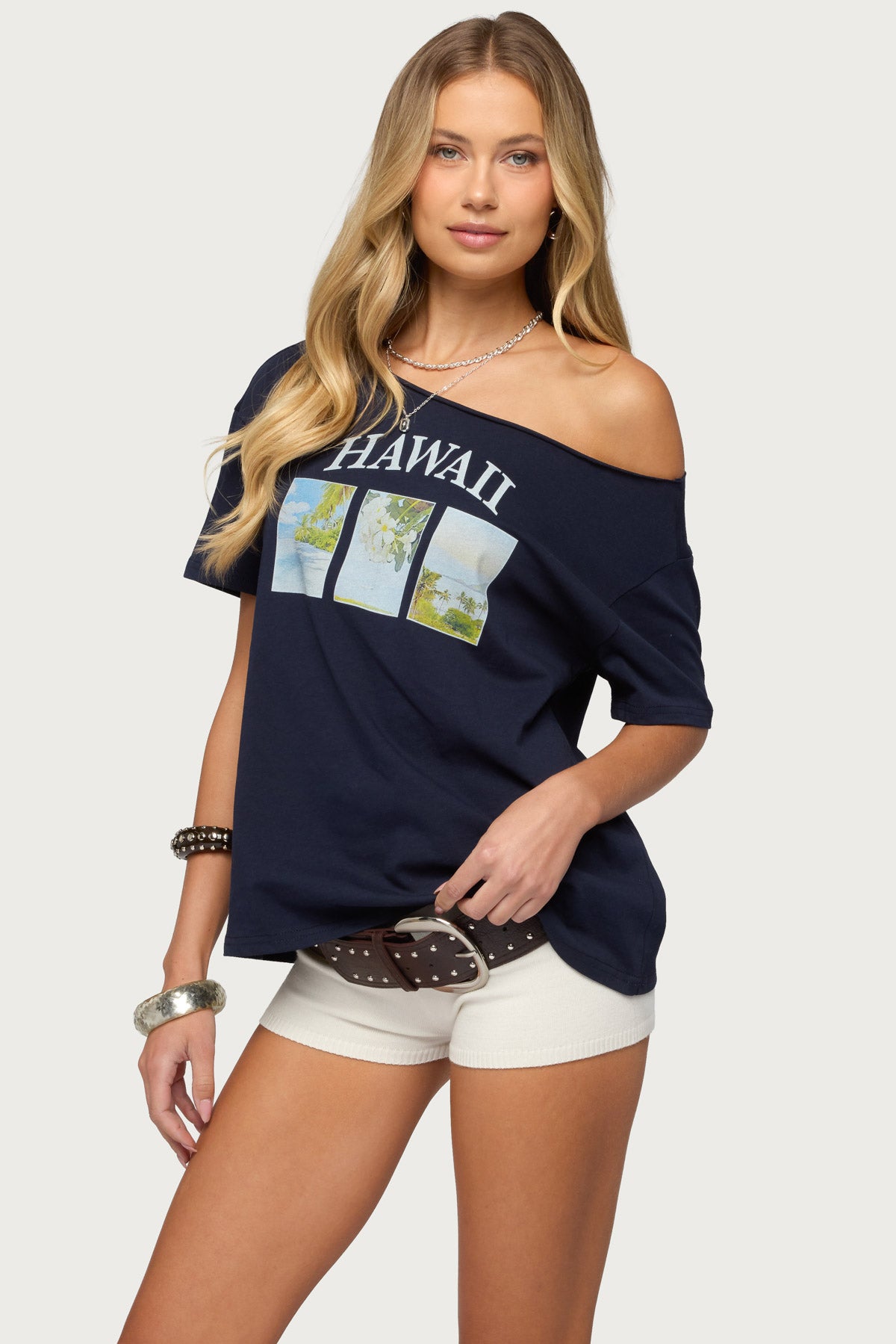 Hawaiian Babe Off Shoulder T Shirt