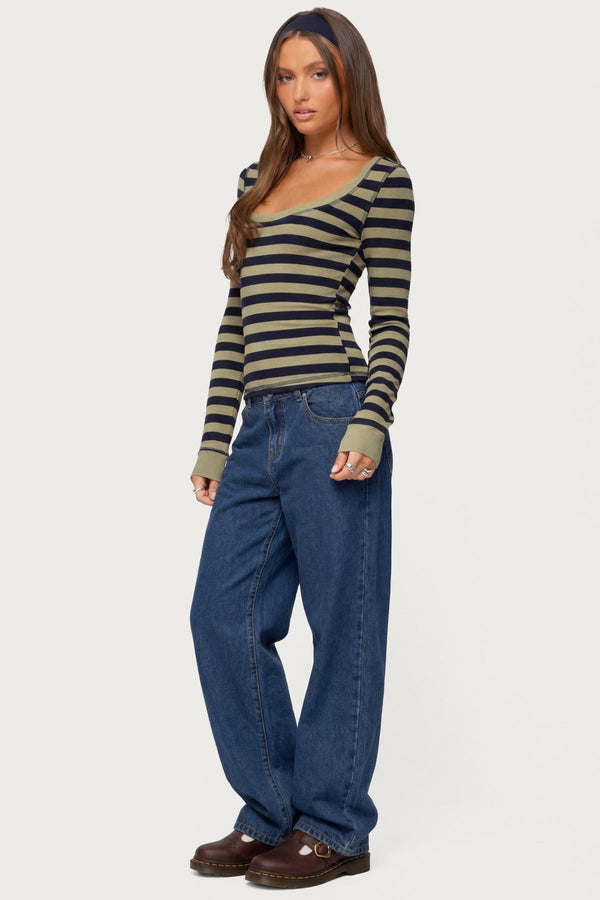 Rainey Striped Long Sleeve Top view 2