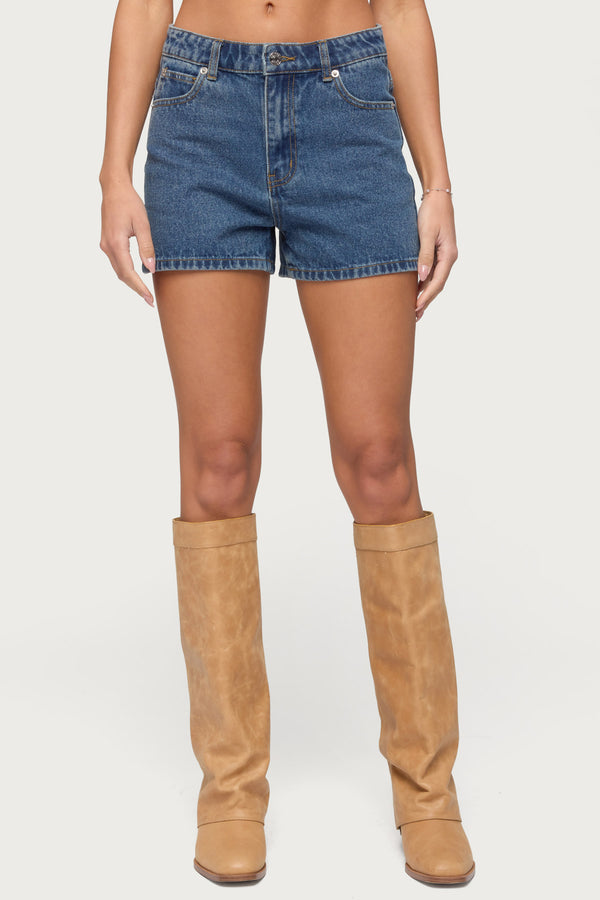 Milena High Rise Denim Shorts view 2