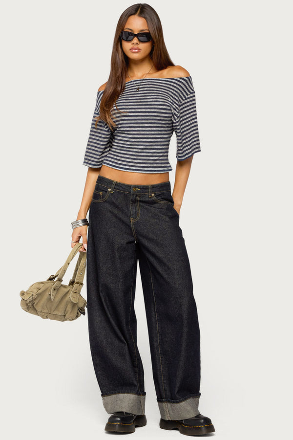 Jadan Striped Off Shoulder Top view 2